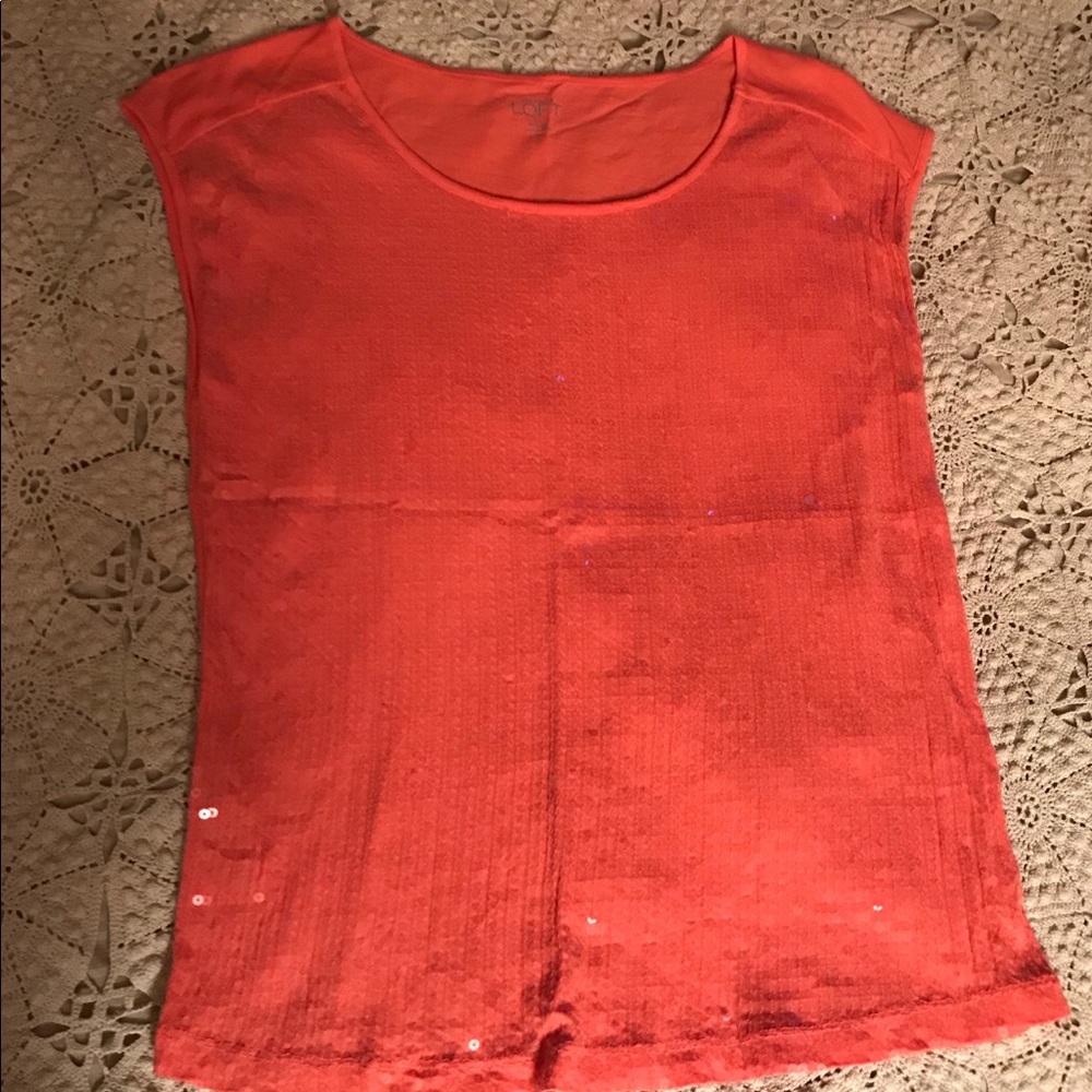 Coral shimmery top